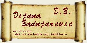 Dijana Badnjarević vizit kartica